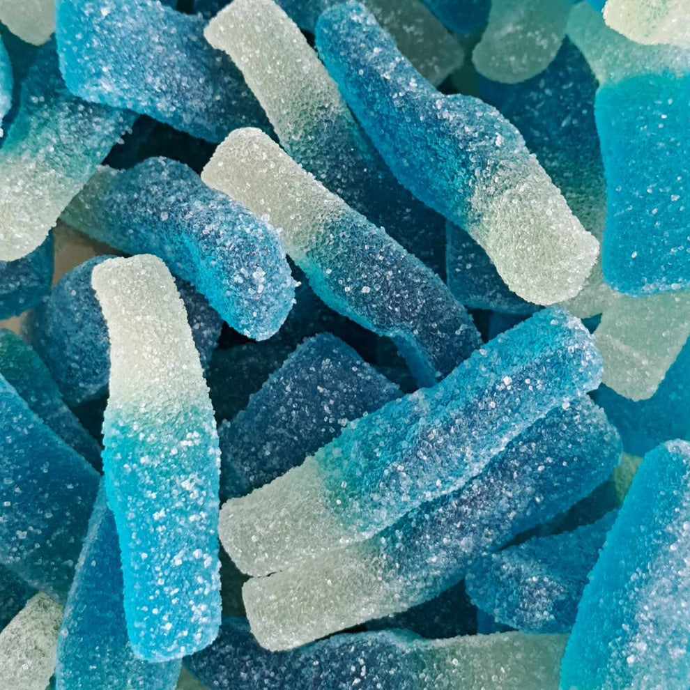 Bouteilles Framboise Bleues Sucrées -